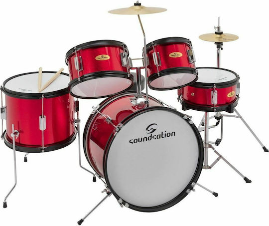 Soundsation Junior Kit 5 pcs Drum set JDK100-MR Drum Set Metallic Red