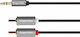 Kruger & Matz Καλώδιο Ήχου 3.5mm male - RCA male Μαύρο 10m KM1215