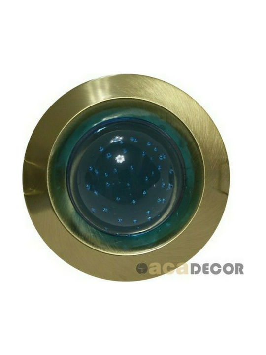 Aca Στρογγυλό Μεταλλικό Χωνευτό Σποτ με Ντουί GU10 σε Χρυσό χρώμα