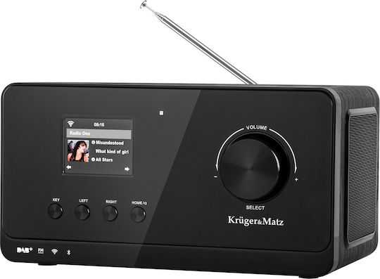Kruger & Matz KM0816 Επιτραπέζιο Ραδιόφωνο Ρεύματος DAB+ με Bluetooth Μαύρο
