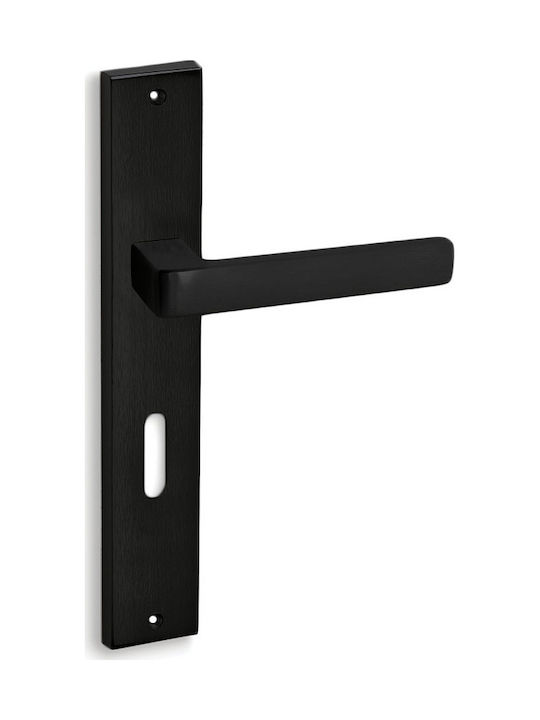 Convex Lever Front Door with Plate Right 1605 Black