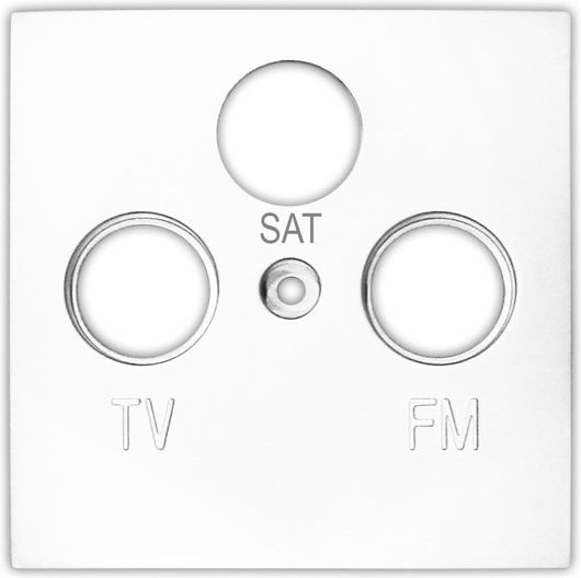 Adeleq TV-Antenna Socket Front TV+SAT+FM Socket in White Color 15-0720