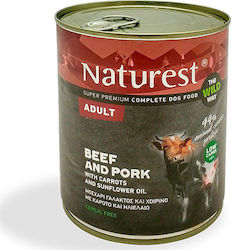 Naturest Canned Diet / Grain Free Wet Dog Food with Beef, Carrot and Pork 1 x 800gr