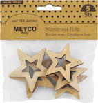 Meyco Wooden Stars 5x6.7cm 5pcs 19640552