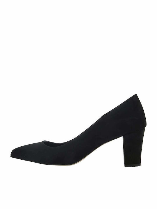 Stefania Suede Black Medium Heels K