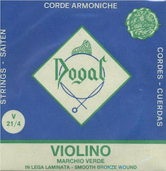 Dogal Single Bronze String for Violin 4/4 Green Tag D (Re)