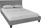 Wilton Bett Doppelbett Mit Stoff bezogen Gray für Matratze 140x190cm