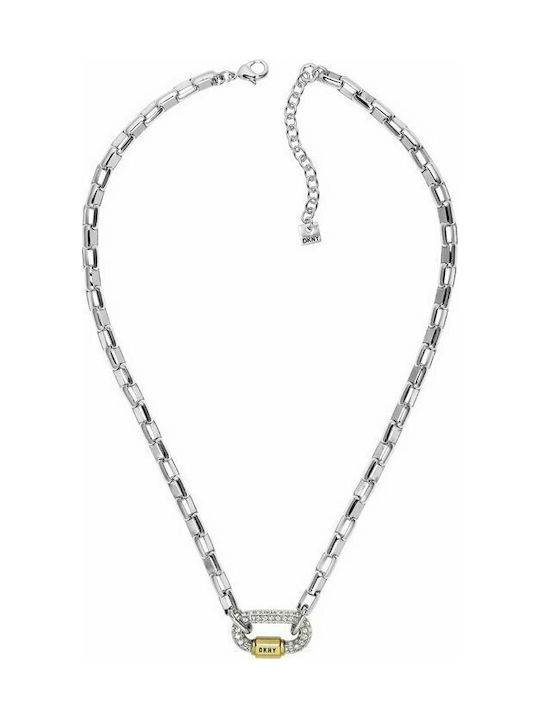 DKNY Lg Crystal Carabiner Halskette