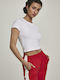 Urban Classics TB2754 Women's Summer Crop Top Short-sleeved White