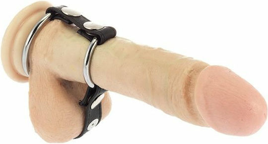 Rimba Penis / Ball Rings with Metal Rings & Ball Devider Cock Ring Schwanz & Hoden Metallisch Schwarz