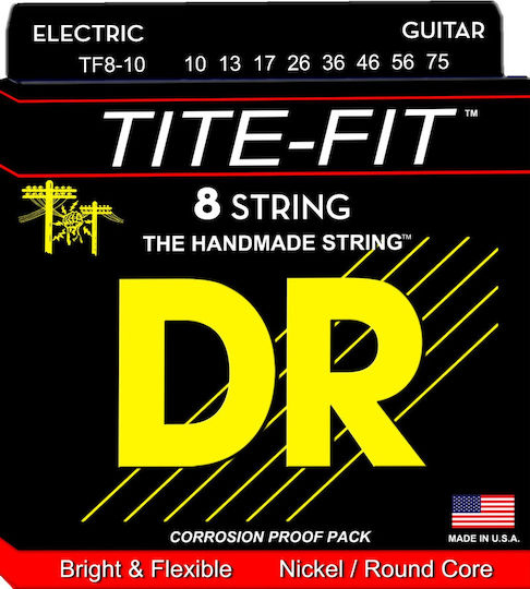 DR Tite-Fit Σετ Χορδών Pure Nickel Ηλεκτρικής Κιθάρας 10 - 75" Medium 8-String