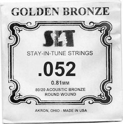 Sit Einzelne Bronze Saite für Akustische Gitarre Golden .052"