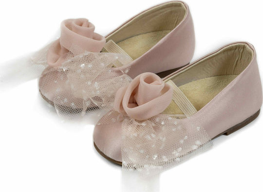 Babywalker Taufschuhe für Mädchen Stoff Ballerinas Dusty Pink