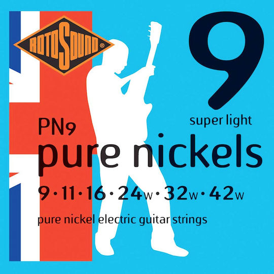 Rotosound Pure Nickel Σετ Χορδών Pure Nickel Ηλεκτρικής Κιθάρας 9 - 42" Super Light