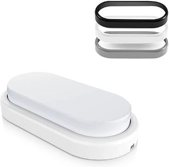 Fos me Επιτοίχια Εξωτερική Πλαφονιέρα LED IP54 12W με Φυσικό Λευκό Φως 19.8x3.9x6.6εκ.