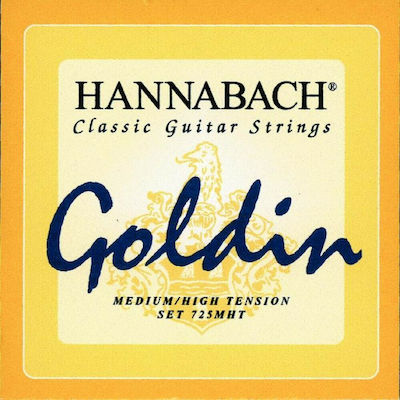 Hannabach Complete Set Carbon String for Classic Guitar 725 Goldin Medium High Tension