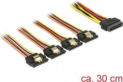 DeLock 15-Pin Sata - 15-Pin Sata Cable 0.3m Πολύχρωμο 60157