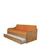 Silky Kids Bed - Sofa Single with Sliding Bed Beige for Mattress 80x190cm