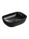 Gloria Elegan-4 Vessel Sink Porcelain 46.5x33x13.5cm Black Matt