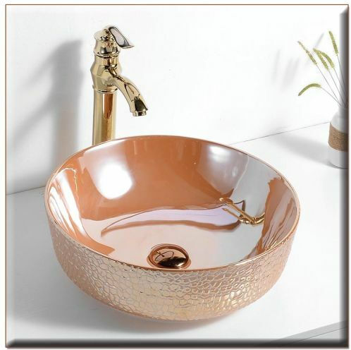 Gloria Solante-5 Επικαθήμενος Νιπτήρας Πορσελάνης 42x42x14cm Gold Champagne Gloria Solante-5 Επικαθήμενος Νιπτήρας Πορσελάνης 42x42x14cm Gold Champagne