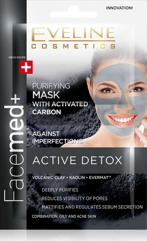 Eveline Facemed+ Purifying Face Mask With Activated Carbon 2x 5ml