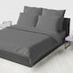 Palatex Bettlaken für Einzelbett 160x240cm. Baseline 19 Dark Grey