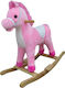 Fabric Rocking Toy Horse for 36+ months with Sounds Pink
