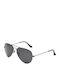 Polareye 3025L Sunglasses with Gray Metal Frame and Black Polarized Lens