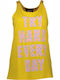 Silvian Heach Women's Cotton Blouse Sleeveless Yellow