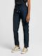 Gant Women's High Waist Linen Trousers with Elastic in Regular Fit Blue