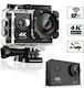 Andowl QY-06K QY-06K Camera de Acțiune 4K Ultra HD Subacvatică (cu Carcasă) Negru cu Ecran 1.5"