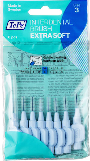 TePe Extra Soft Μεσοδόντια Βουρτσάκια 0.6mm Γαλάζια 8τμχ