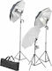 vidaXL Photography & Video Lighting Kit 3 Lights 24W 5500K With Tripod