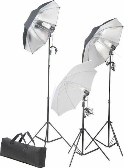 vidaXL Photography & Video Lighting Kit 3 Lights 24W 5500K With Tripod