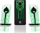 Gogroove BassPULSE Ηχεία Υπολογιστή 2.1 με Ισχύ 20W σε Πράσινο Χρώμα