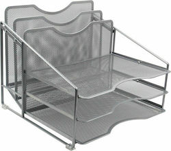 Osco Metallic Filing Tray with 3 Shelves 3978 Gray 24.7x29x32cm