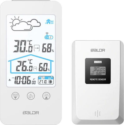 Baldr B0201WST2H2 Wireless Stație meteorologică Digital Tabelul Alb