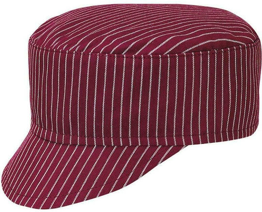 Egochef Chef Burgundy Striped Hat