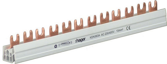 Hager Busbar Electrical Panel 3P 63A 12 Elements Splitter KDN363A