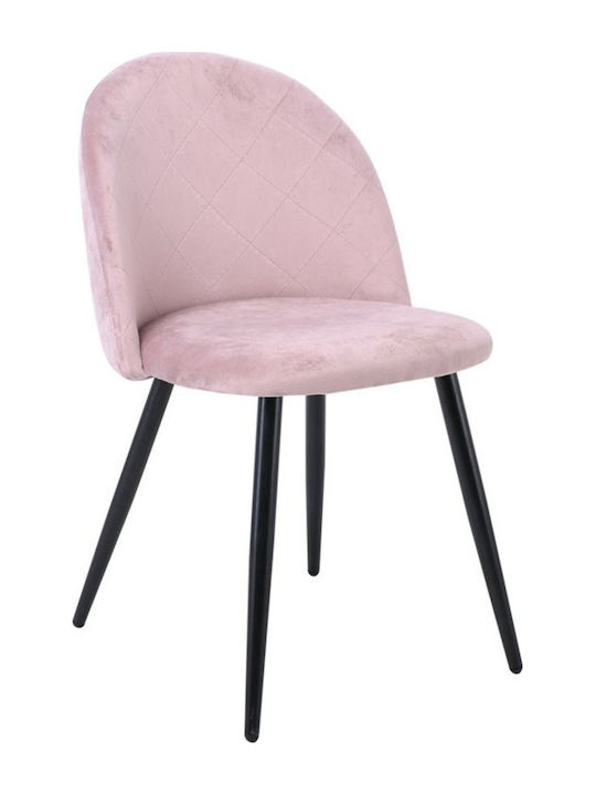 Bella Καρέκλες Τραπεζαρίας Βελούδινες Dirty Pink 4τμχ 50x56x80εκ.