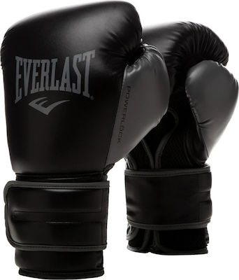 Everlast Powerlock 2 Mănuși de box din piele sintetică pentru competiție negre