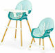 Ecotoys Baby Highchair 2 in 1 with Adjustable Height Light Blue HA-004 Blue