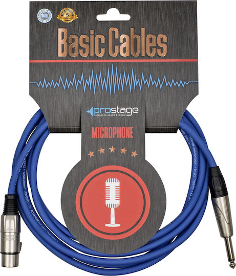 Prostage Cable XLR female - 6.3mm male Μπλε 10m (BFT-10)
