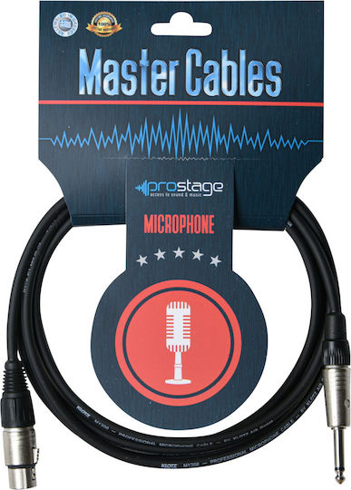 Prostage Cable XLR female - 6.3mm male Μαύρο 0.3m (FT-003)