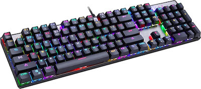 Motospeed Inflictor CK104 Gaming Tastatură mecanică cu Outemu Negru switch-uri și iluminare RGB (Grecesc) Argint