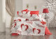 Dimcol Duvet Cover Single 160x240 Passion 303 White Red