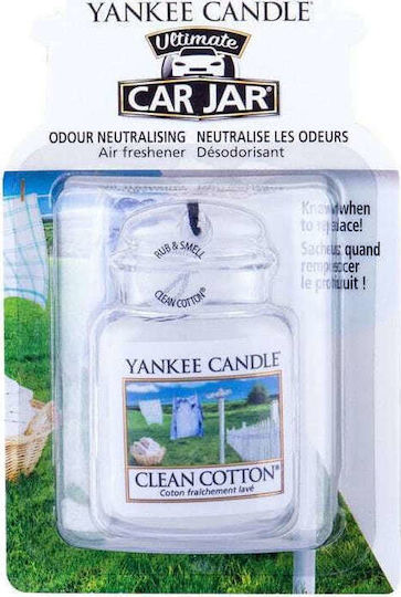Yankee Candle Air Freshener Tab Pendand Car Jar Ultimate Clean Cotton 1220878
