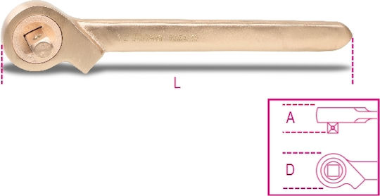 Beta Chei cu clichet 921BA/50 cu Patrat 1/2" Lungime 25cm.
