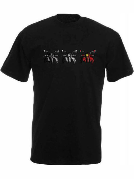 Fahrrad Vespa T-shirt Schwarz