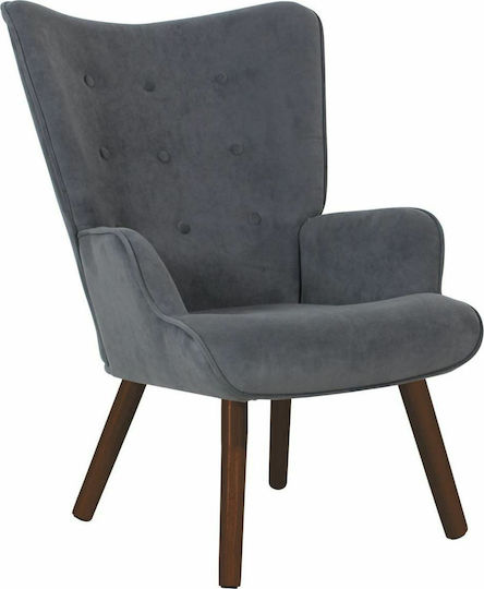 Alma Ohrensessel Samt Grey 69x76x97cm